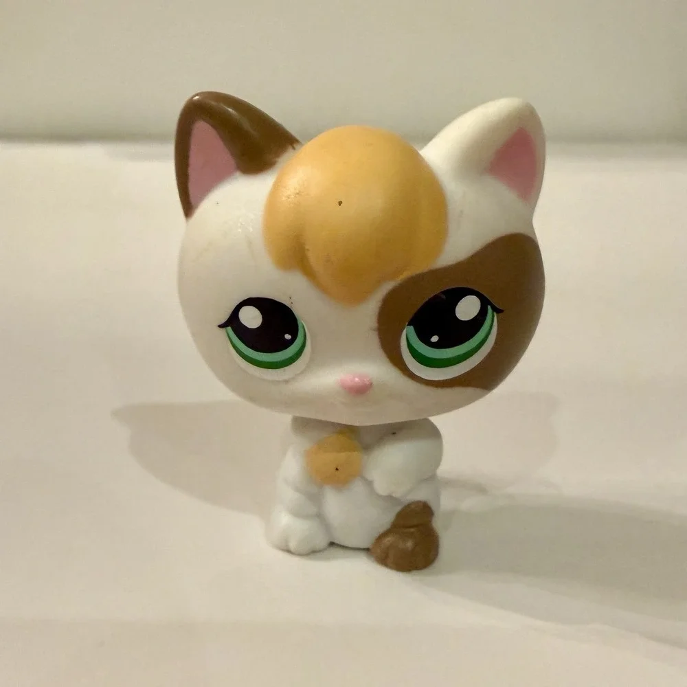 Littlest Pet Shop LPS #1461 Calico Kitten Cat Blue Eyes Hasbro Accessories Gen 2
